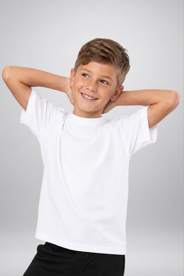 Basic white T-shirt for boys